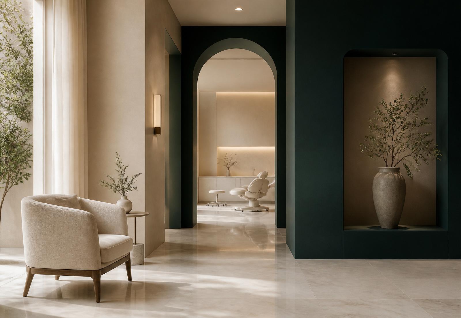 Intérieur éditorial de clinique — visuel de référence